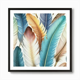 Ornate bird feathers 1 Art Print