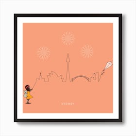 Sydney Skyline Kite Art Print