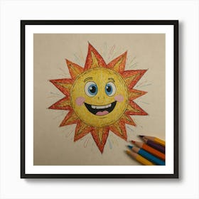 Sun Drawing Art Print