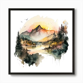 Watercolor Landscape Painting 8 Art Print