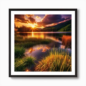 Sunset In The Mountains 112 Art Print