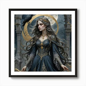 Gothic Woman 1 Art Print