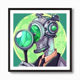 Man With A Magnifying Glass Art Print