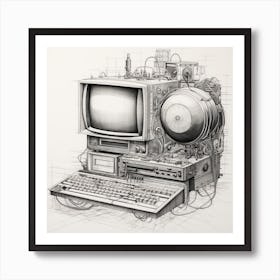 Igiracer Old Pc Blueprint 2 Art Print