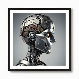 Metal Brain Of A Robot 3 Art Print