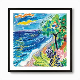 Seaside Painting Matisse Style 11 Art Print