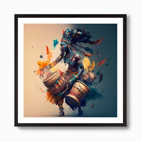 African Drumming Art Print