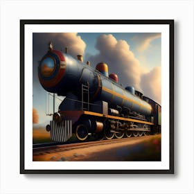 Train On The Tracks 3 Art Print