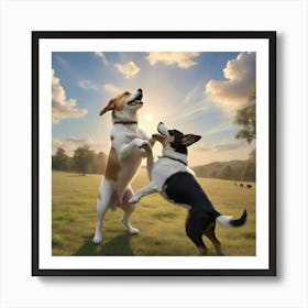 Default A Dog Is Playing With Other Dogs In The Pasture And T 0 1 Art Print