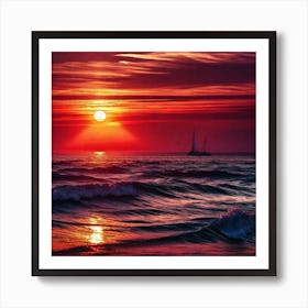 Sunset Over The Ocean 152 Art Print