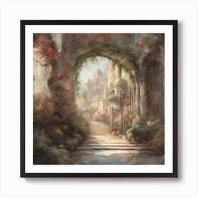 Gate Into The Garden Art Print