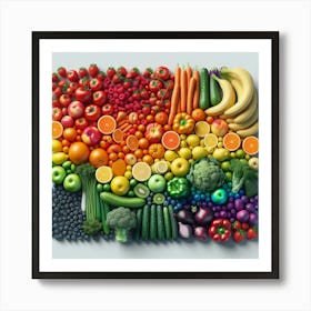 Rainbow Fruits And Vegetables 1 Art Print