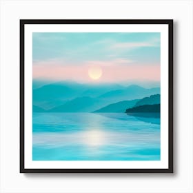 Calm Water In Turquoise Square Art Print
