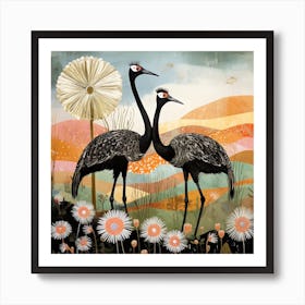 Bird In Nature Ostrich 4 Art Print