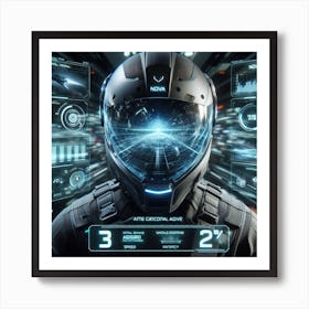 Futuristic Helmet 6 Art Print