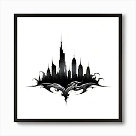 Batman City Skyline Art Print