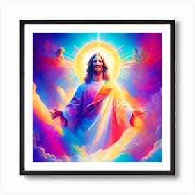 Jesus In The Clouds Art Print