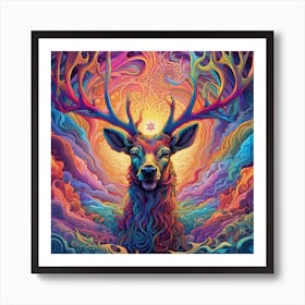 Psychedelic Deer 1 Art Print
