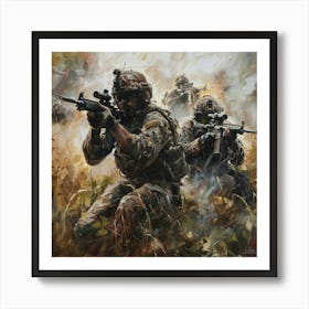 'Soldiers In Action' Art Print