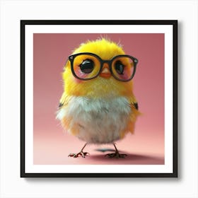 Cute Bird With Glasses 1 Art Print