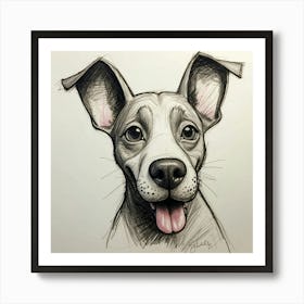 Dog Drawing Art Print