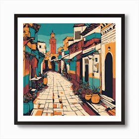 Moroccan Street Marrakech 1 Art Print