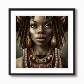 African Woman With Dreadlocks Art Print