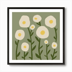 White Daisies Art Print