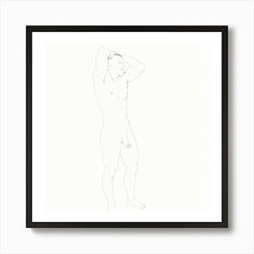 Nude Figure drawing sketch pencil Art Print