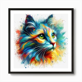 Colorful Cat Art Print