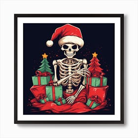 Merry Christmas! Christmas skeleton 24 Art Print