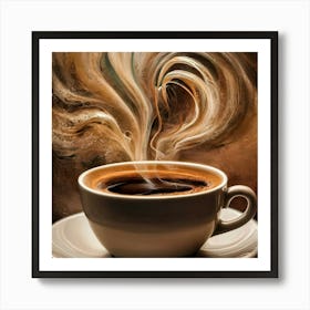 Coffee Cup With Steam Art Print