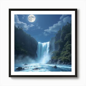 Waterfall - Moon Art Print