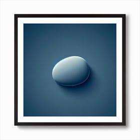 Stone On A Blue Background Art Print