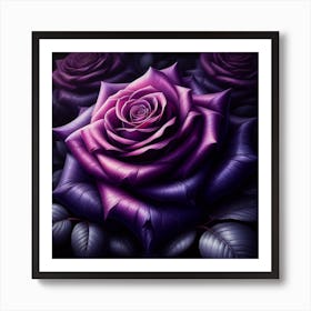 Purple big Rose 4 Art Print