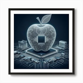 Apple On A Circuit Board 1 Art Print