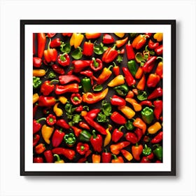 Frame Created From Bell Pepper On Edges And Nothing In Middle (85) Art Print