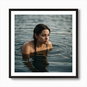 Young Woman In Water Art Print