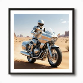 Futuristic Motorcycle Rider 1 Art Print