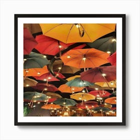 Umbrellas In The Sky Art Print