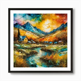 Scottish Village Art Print