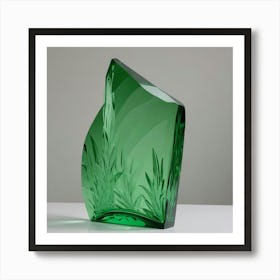 Trozo De Cristal Verde Tallado Art Print