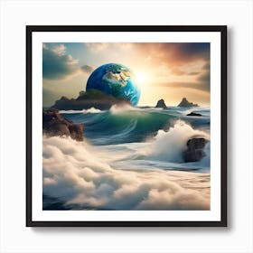 Earth In The Ocean Art Print