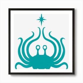 Flying Spaghetti Monster Teal Art Print