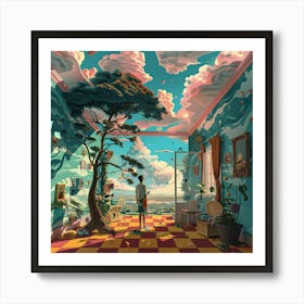 Room With A Tree Art Print