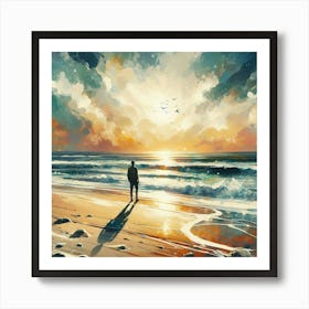 Sunset On The Beach 1 Art Print