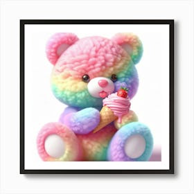 Rainbow Teddy Bear 8 Art Print