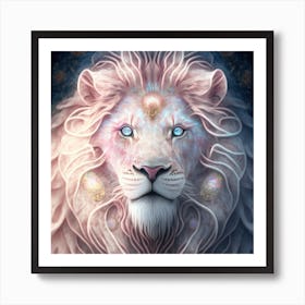 Pink Diamond Lion Art Print