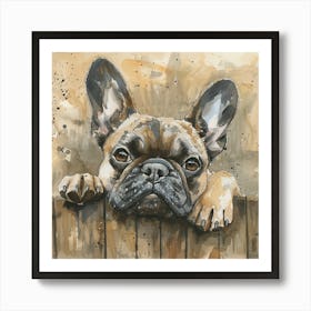 Portrait Of A French Pug Art Print