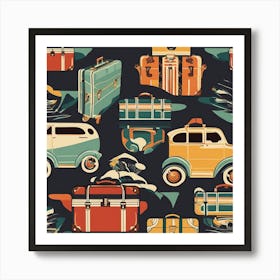 Vintage Suitcases Art Print